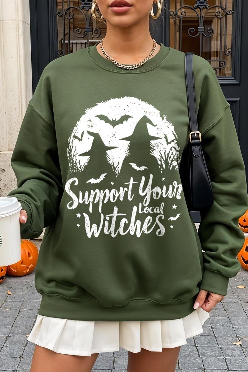 UL180-E3161 Local Witches Halloween Graphic Sweatshirt $20