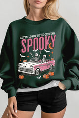 UL180-E3142 Spooky Skeleton Graphic Sweatshirt $20