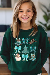 UL180B-E3180Z Western Christmas Kids Graphic Sweatshirt $20