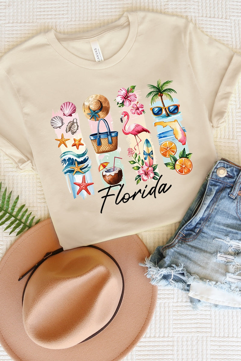 US3001P-E3061FL Florida State Brushstroke Graphic Plus Tee $16