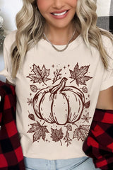 US3001P-E3162 Fall Pumpkin Graphic Plus Tee $16