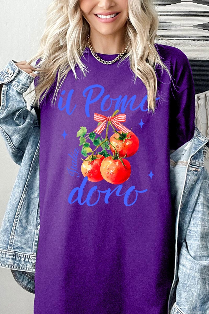 5000-E3070 Il Pomodoro Tomato Art Graphic Heavy Cotton Tee $9