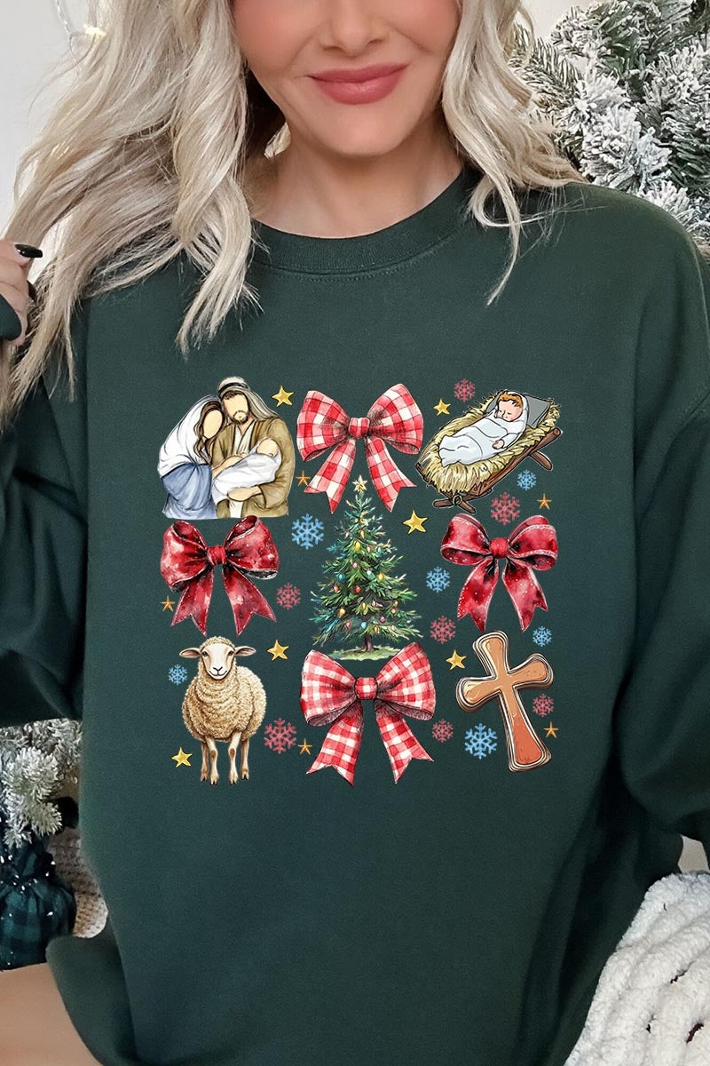 UL180-E3219 Nativity Scene Christmas Graphic Sweatshirt $20