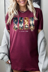 US3001-E3204 Savior Is Born Nativity Graphic Tee $12.5