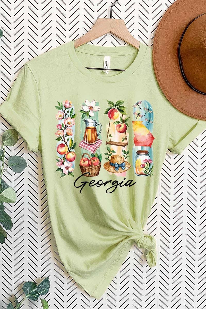 US3001P-E3061GA Georgia State Brushstroke Graphic Plus Tee $16