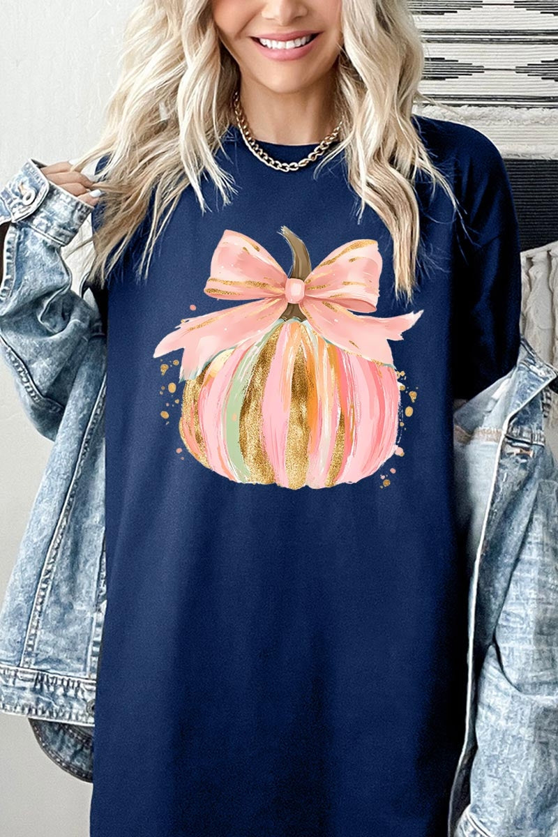 5000P-E3083 Brushstroke Pumpkin Graphic Plus Heavy Cotton Tee $12.75