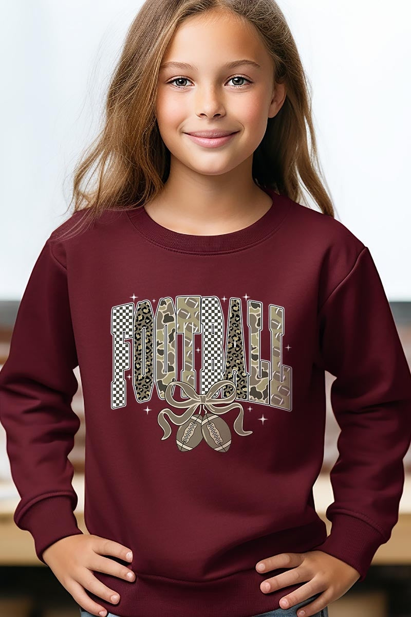 UL180B-E3132Z Camo Football Kids Graphic Sweatshirt $20
