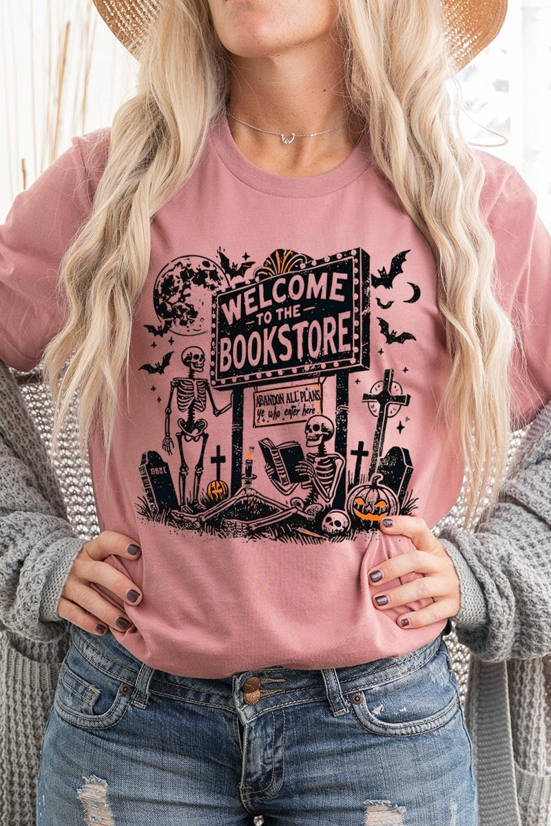 US3001P-E3122 Bookstore Halloween Graphic Plus Tee $16