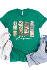 US3001P-E3061AL Alabama State Brushstroke Graphic Plus Tee $16