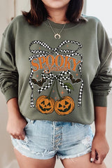 UL180P-E3085 Pumpkin Cherries Graphic Plus Sweatshirt $25