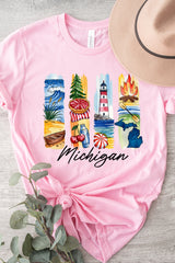 US3001P-E3061MI Michigan State Brushstroke Graphic Plus Tee $16