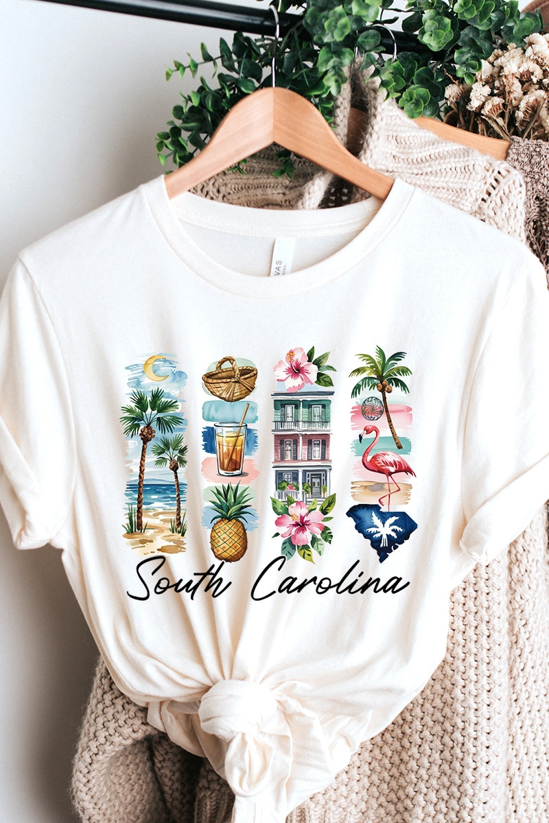 US3001-E3061SC South Carolina State Brushstroke Graphic Tee $12.5
