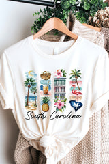 US3001P-E3061SC South Carolina State Brushstroke Graphic Plus Tee $16