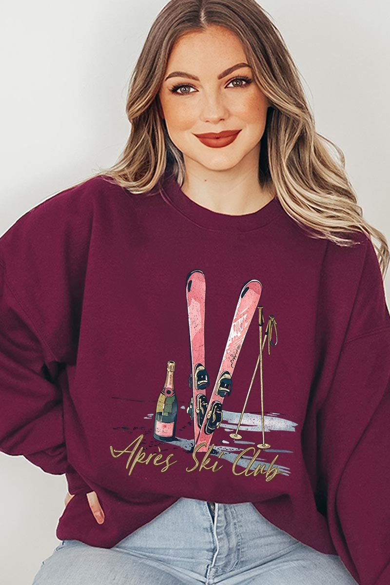 UL180-E3187 Apres Ski Club Graphic Sweatshirt $20