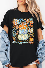 5000P-E3153 Floral Pumpkin Stack Graphic Plus Heavy Cotton Tee $12.75