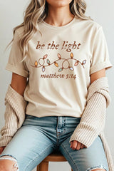 US3001P-E3214 Be the Light Christian Graphic Plus Tee $16