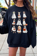 UL180P-E3106 Halloween Ghost Dog Graphic Plus Sweatshirt $25