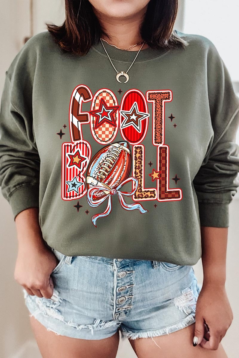UL180P-E3053 Brushstroke Football Graphic Plus Sweatshirt $25