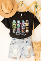 US3001P-E3061KY Kentucky State Brushstroke Graphic Plus Tee $16