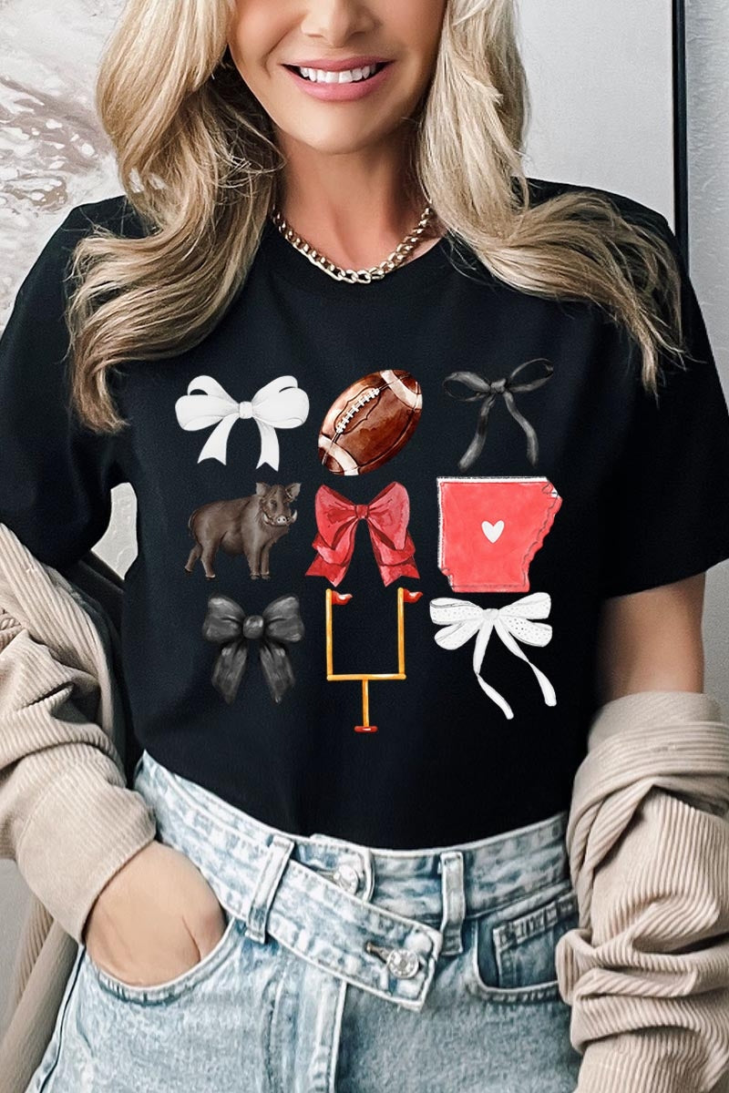US3001P-E3077 Arkansas Football Graphic Plus Tee $16
