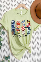 US3001P-E3061MD Maryland State Brushstroke Graphic Plus Tee $16