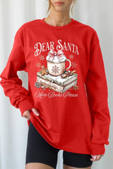 UL240-E3205 Dear Santa Books Graphic Long Sleeve Tee $13.75