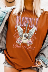 US3001-E3157 Nashville Rose Graphic Tee $12.5