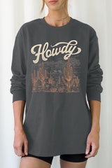 UL240-E3095 Howdy Desert Western Graphic Long Sleeve Tee $13.75