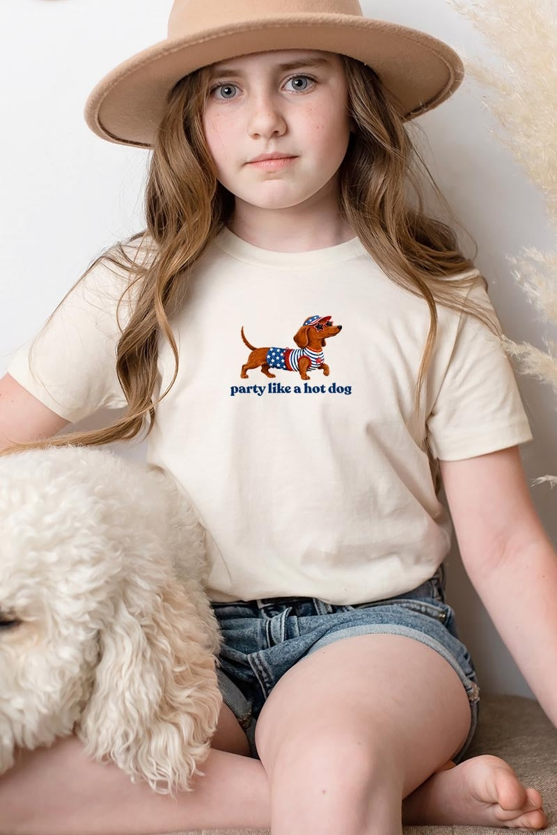 US3001Y-E3480Z Party Hot Dog Kids Graphic Tee $11