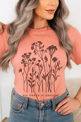 US3001-E3146 Christian Wildflower Graphic Tee $12.5