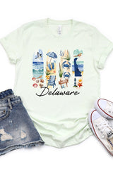 US3001P-E3061DE Delaware State Brushstroke Graphic Plus Tee $16