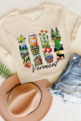 US3001-E3061VT Vermont State Brushstroke Graphic Tee $12.5