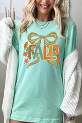US3001-E3121 Fall Brushstroke Bow Graphic Tee $12.5