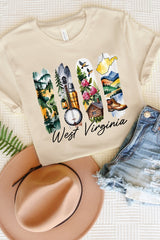 US3001-E3061WV West Virginia State Brushstroke Graphic Tee $12.5