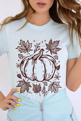 US3001P-E3162 Fall Pumpkin Graphic Plus Tee $16