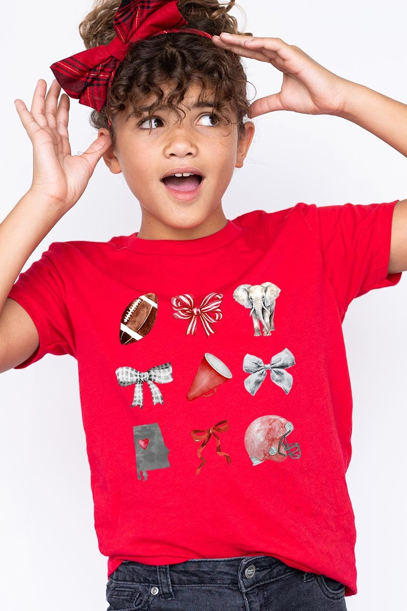 US3001Y-E3076Z Alabama Football Kids Graphic Tee $11