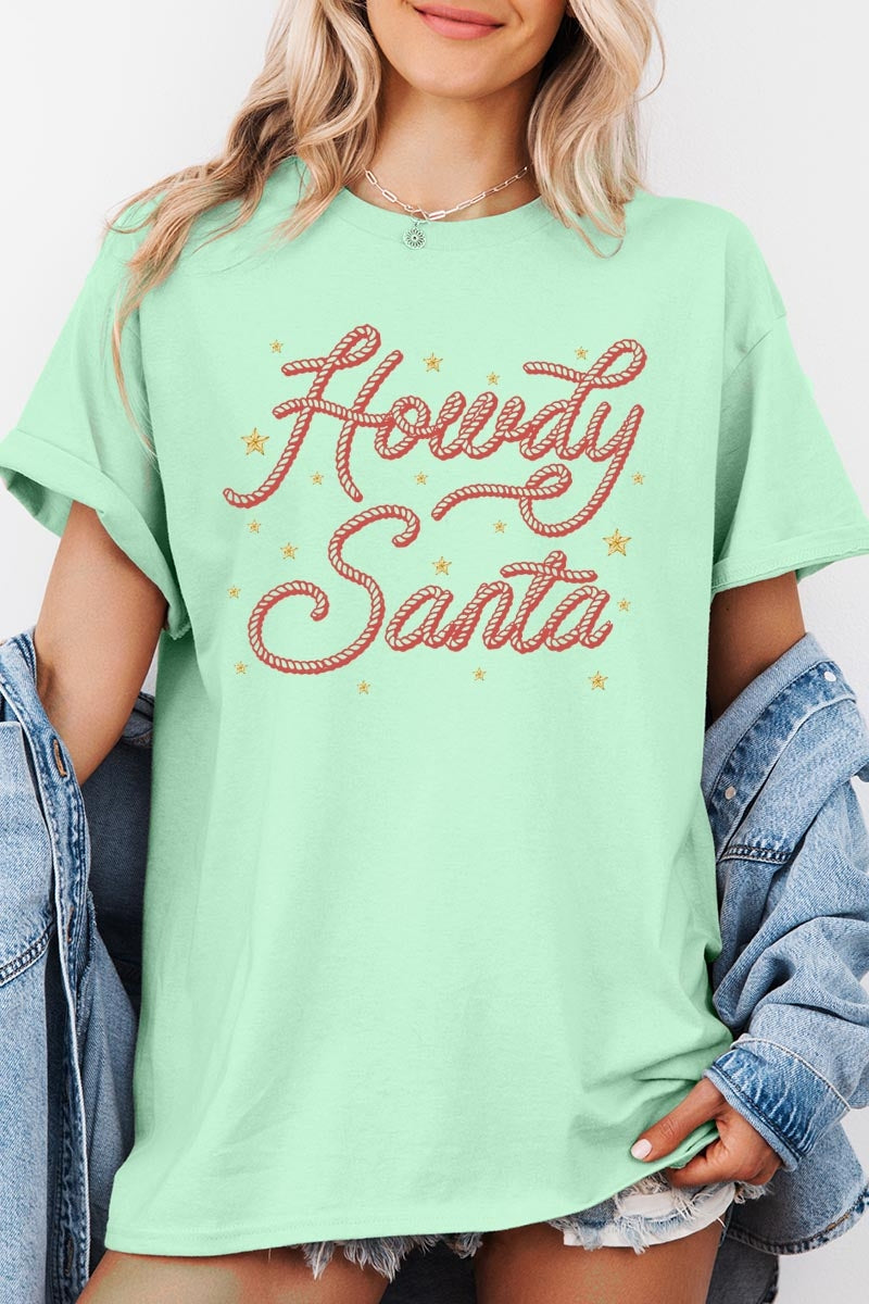 5000-E3199 Howdy Santa Graphic Heavy Cotton Tee $9