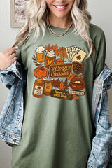 5000-E3119 Retro Fall Collage Graphic Heavy Cotton Tee $9