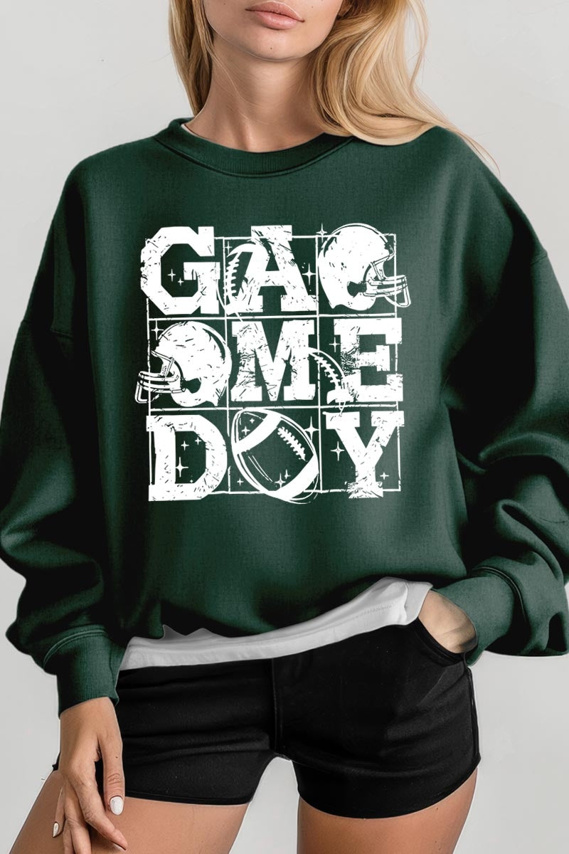 UL180-E3073 Distressed Game Day Graphic Sweatshirt $20