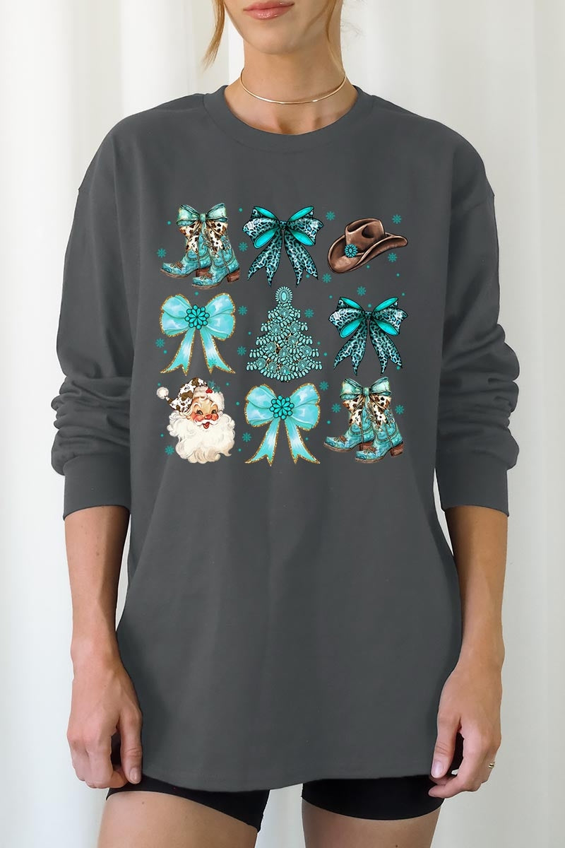 UL240P-E3180 Western Christmas Graphic Plus Long Sleeve Tee $17