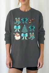 UL240-E3180 Western Christmas Graphic Long Sleeve Tee $13.75