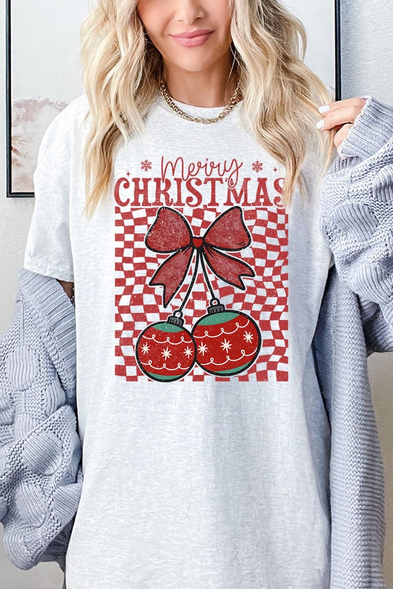 5000P-E3196 Cherry Ornament Christmas Graphic Plus Heavy Cotton Tee $12.75