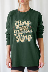 UL240-E3220 Glory to the Newborn King Graphic Long Sleeve Tee $13.75