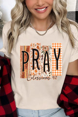 US3001-E3166 Pray Fall Christian Graphic Tee $12.5