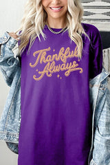 5000P-E3168 Thankful Always Graphic Plus Heavy Cotton Tee $12.75