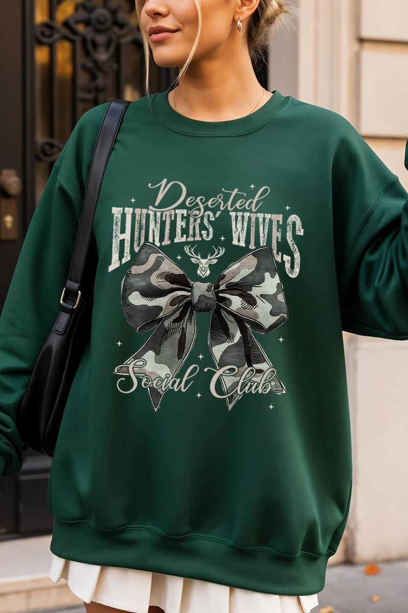 UL180-E3193 Hunters Wives Social Club Graphic Sweatshirt $20