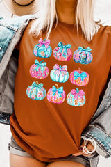 US3001-E3137 Coquette Pumpkin Graphic Tee $12.5