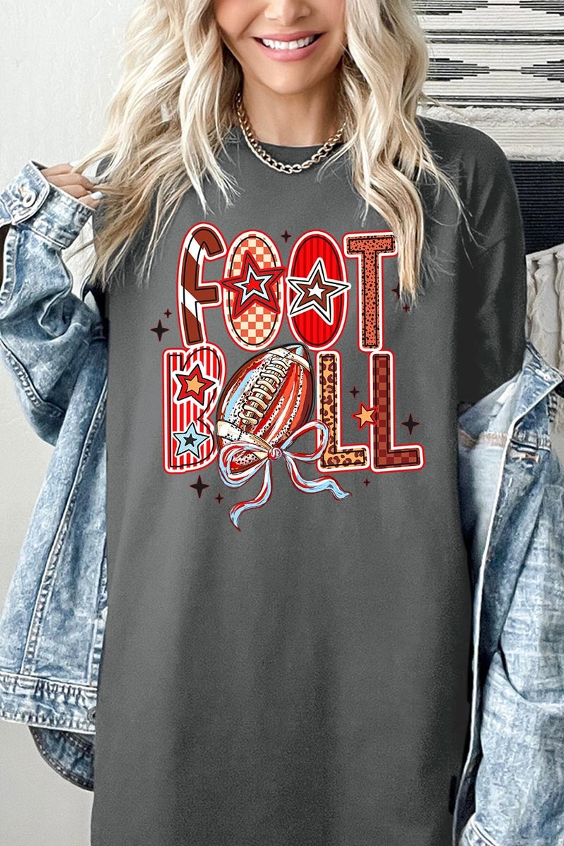 5000-E3053 Brushstroke Football Graphic Heavy Cotton Tee $9