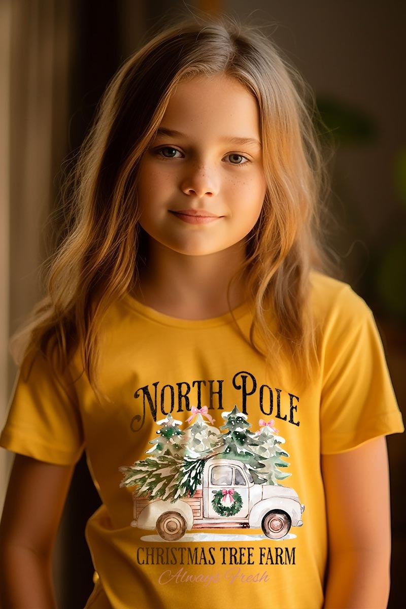 US3001Y-E3174Z North Pole Christmas Kids Graphic Tee $11