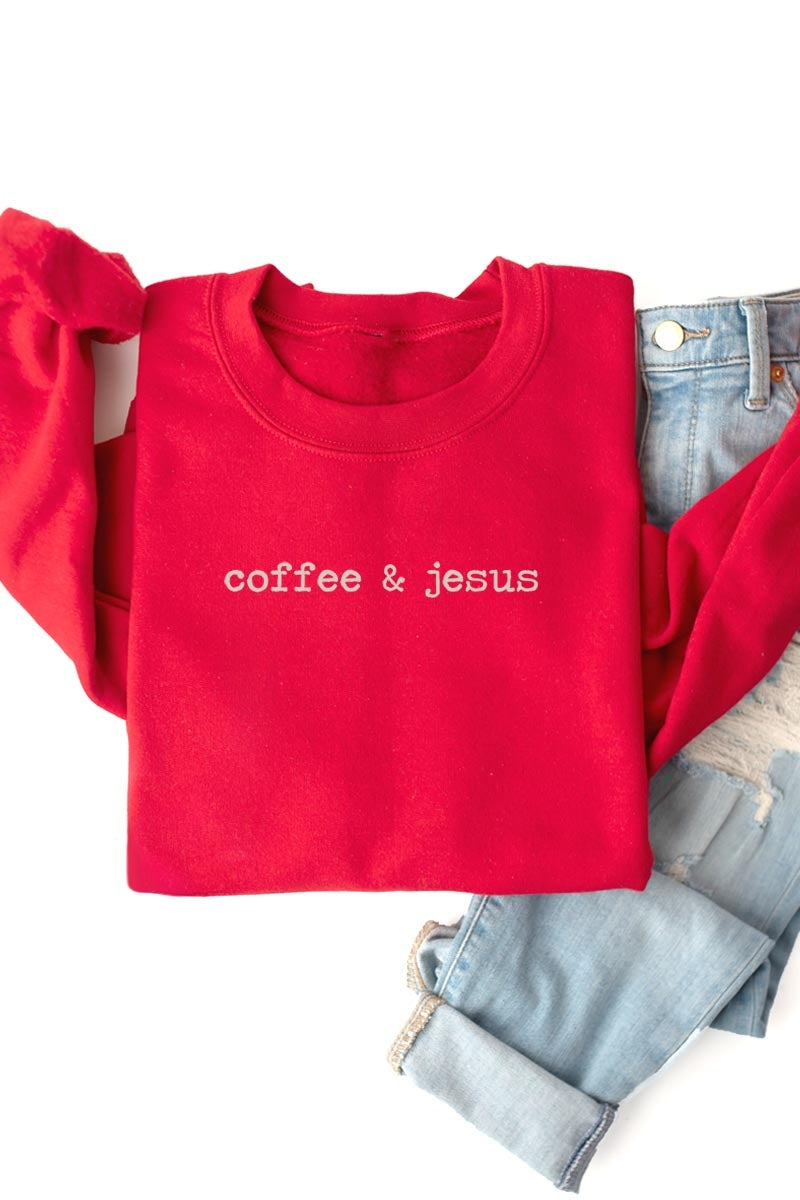 UL180-E3209 Coffee & Jesus Graphic Sweatshirt $20